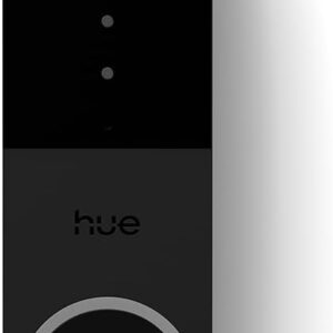 Philips Hue Secure Wired Video Doorbell Camera, Black | 2K Resolution, Wide Angle Smart Security Camera, Integrates with Hue Lights, Two-way Audio, Infrared..
